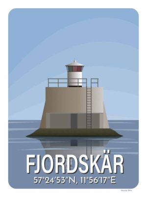 Fjordskär fyr - motiv för poster.