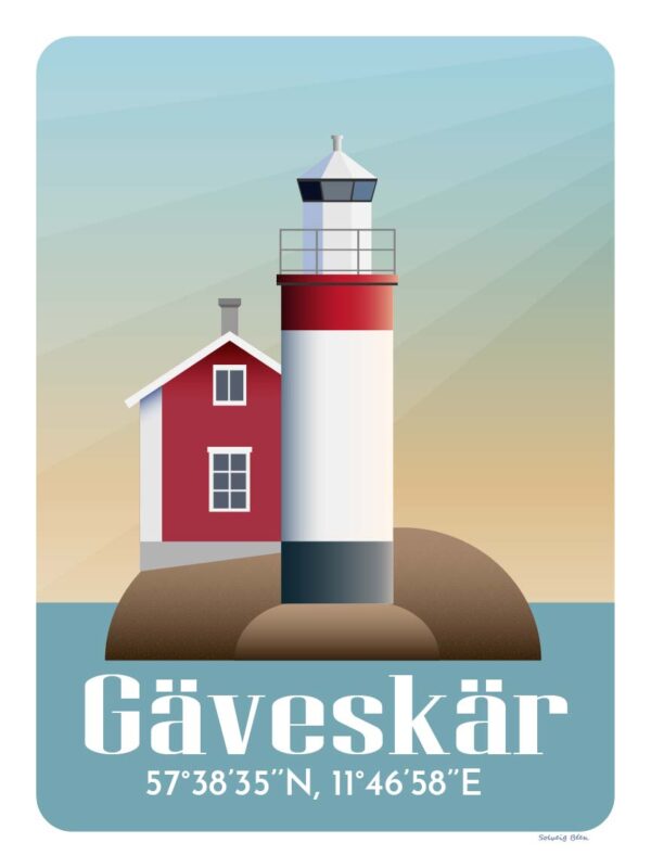 Gäveskär fyr - motiv för poster.