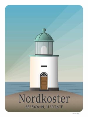 Nordkoster fyr - motiv för poster.