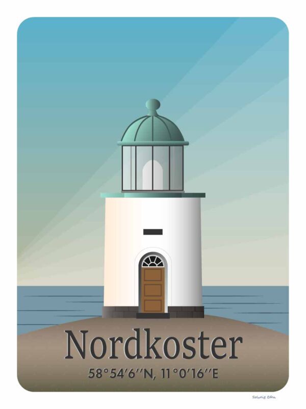 Nordkoster fyr - motiv för poster.