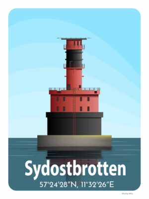 Sydostbrottens fyr - motiv för poster.