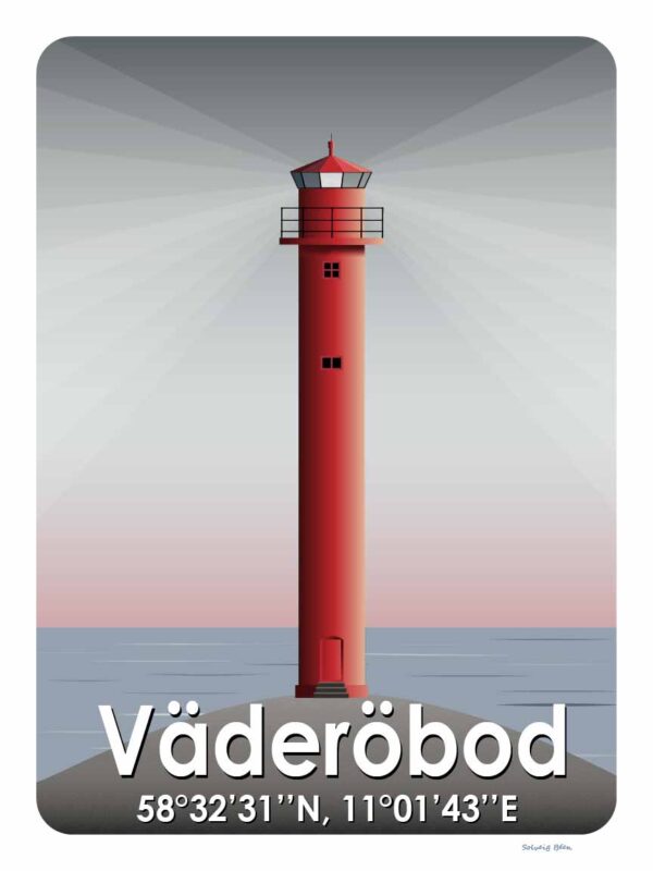 Väderöbod fyr - poster illustration