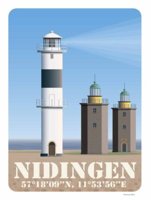 Nidingens fyr - illustration poster