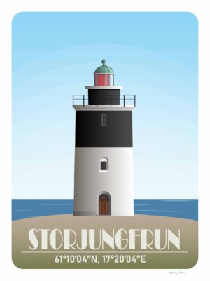 Storjungfruns fyr - poster illustration